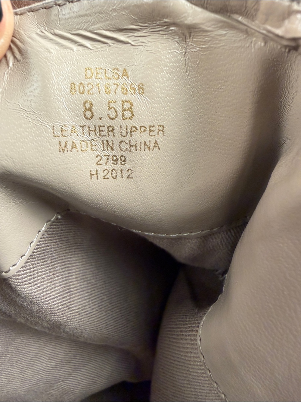 Lauren Ralph Lauren Delsa Taupe Gray Burnished Leather Riding Boots Size 8,5 - Picture 9 of 14